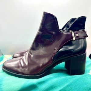 Zara Maroon/Black ankle boots